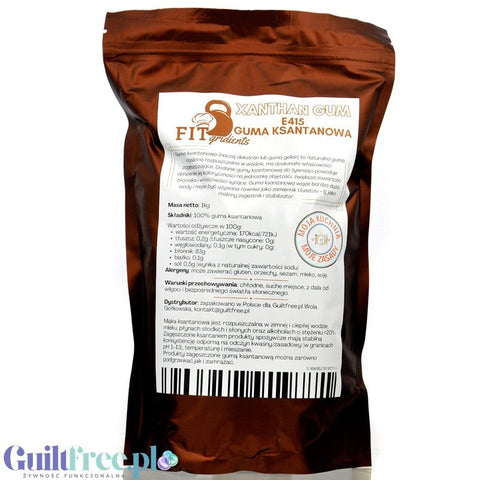 FITgridients Xanthan Gum E-415 1kg - guma ksantanowa zagęstnik 100% bez dodatków i wypełniaczy by FITgridients (fitgridients-guma-ksantanowa-e-415-1kg-zagestnik)