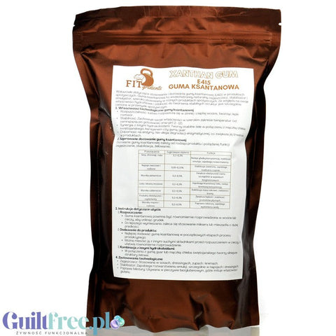FITgridients Xanthan Gum E-415 1kg - guma ksantanowa zagęstnik 100% bez dodatków i wypełniaczy by FITgridients (fitgridients-guma-ksantanowa-e-415-1kg-zagestnik)