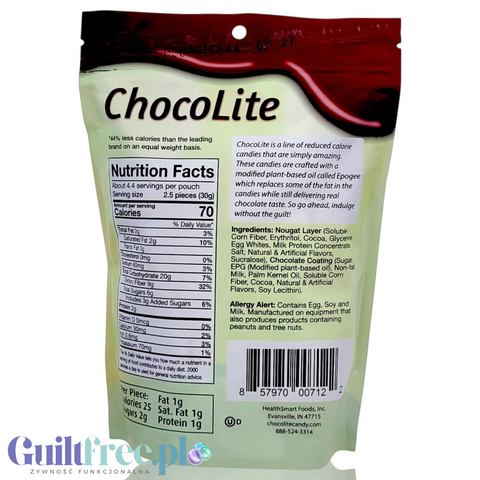 Healthsmart Sweet Nothings Chocolite Nougat - czekoladki niskotłuszczowe z nadzieniem nugatowym by HealthSmart Foods (healthsmart-sweet-nothings-chocolite-nougat-czekoladki-niskotluszczowe-z-nadzieniem-nugatowym)