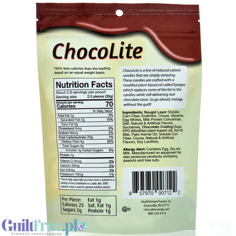 Healthsmart Sweet Nothings Chocolite Nougat - czekoladki niskotłuszczowe z nadzieniem nugatowym by HealthSmart Foods (healthsmart-sweet-nothings-chocolite-nougat-czekoladki-niskotluszczowe-z-nadzieniem-nugatowym)