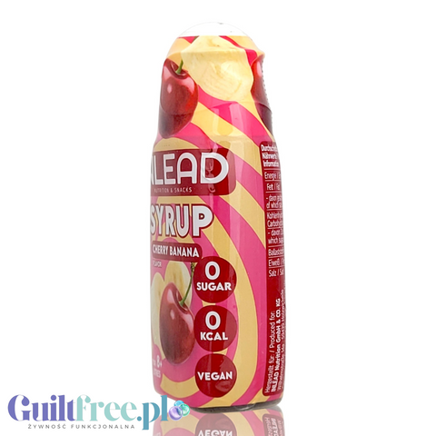 Guiltfree Inlead Squeeze Syrup Cherry Banana w małej butelce, koncentrat bez cukru o smaku wiśni i banana.