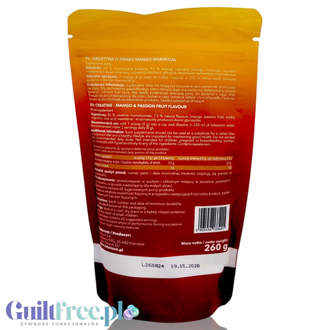 Intenson Kreatyna Monohydrat Mango & Marakuja 260g - monohydrat kreatyny smakowy ze stewią by Intenson (intenson-kreatyna-monohydrat-mango-marakuja-260g-monohydrat-kreatyny-smakowy-ze-stewia)