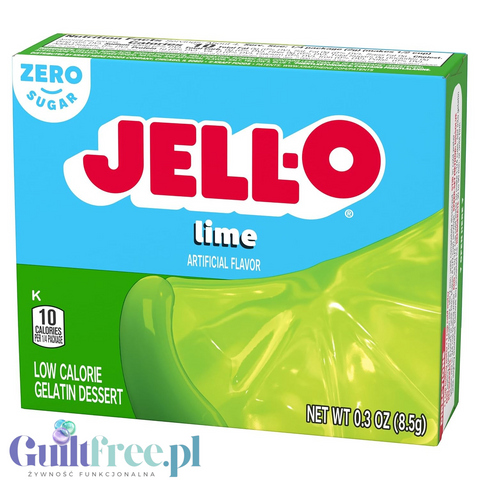 JellO Lime - galaretka 10kcal zero cukru, instant, smak limonkowy by Jell-O (galaretka-limonka-10kcal-zero-cukru)