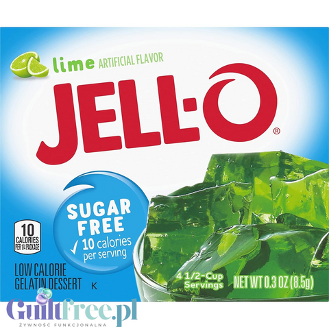 JellO Lime - galaretka 10kcal zero cukru, instant, smak limonkowy by Jell-O (galaretka-limonka-10kcal-zero-cukru)