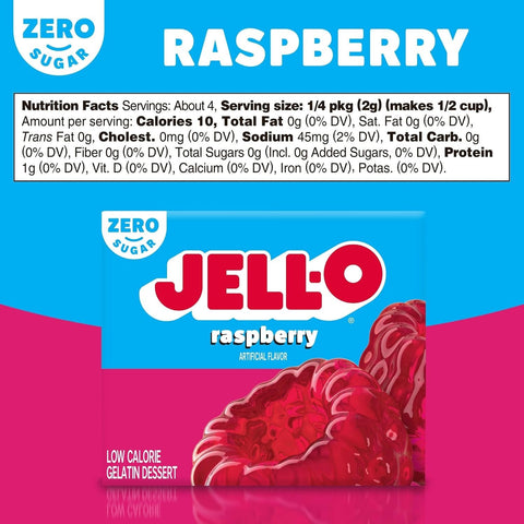 JellO Raspberry - galaretka 10kcal zero cukru, instant, smak malinowy by Jell-O (galaretka-malinowa-10kcal-zero-cukru)