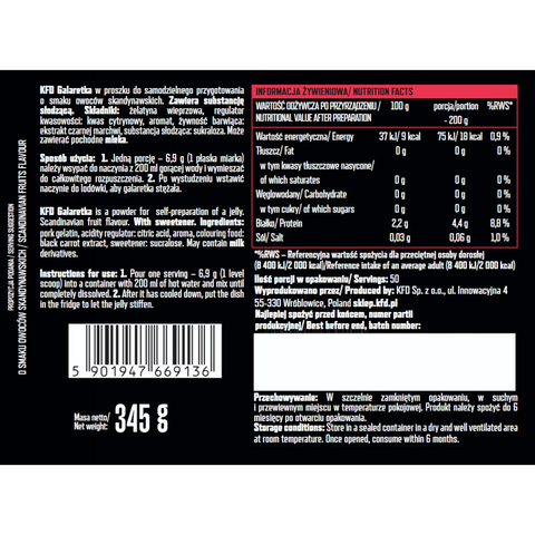 KFD Dietetyczna Galaretka Owoce Skandynawskie, 50 porcji x 18kcal by KFD (kfd-dietetyczna-galaretka-owoce-skandynawskie-50-porcji-x-18kcal)