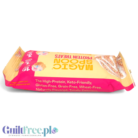 Guiltfree Magic Spoon Protein Treats Birthday Cake to bezglutenowy batonik białkowy o smaku waniliowego tortu z posypką