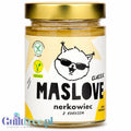 Guiltfree Maslove krem z nerkowców z kokosem w szklanym słoiku z etykietą z rysunkiem kota w okularach