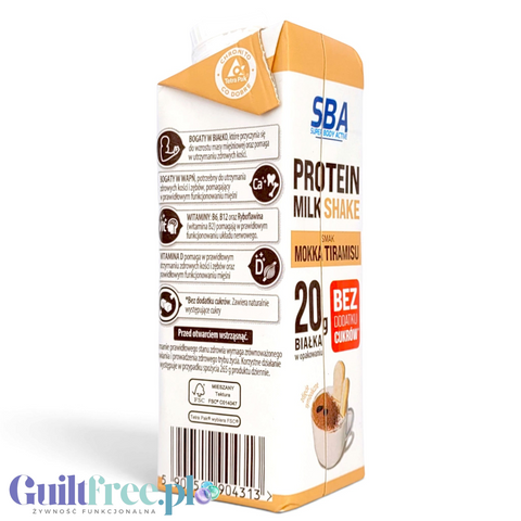 Mlekovita SBA Protein Milk Shake Mokka Tiramisu 265g - napój mleczny proteinowy o smaku kawowo-śmietankowym by Mlekovita (sba-mlekovita-napoj-mleczny-proteinowy-o-smaku-mokka-tiramisu-265-g)