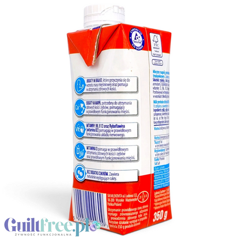 SBA Mlekovita Truskawka 350g - gotowy napój proteinowy o smaku truskawkowym, 26g białka & 200kcal by Mlekovita (sba-mlekovita-napoj-mleczny-proteinowy-o-smaku-truskawkowym-350-g)