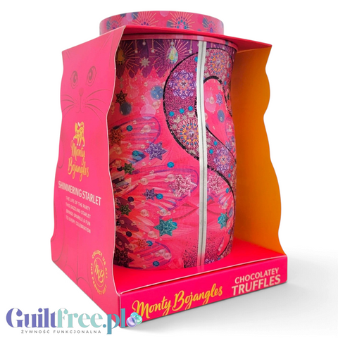 Guiltfree Monty Bojangles Berry Bubbly Shimmering Starlet w różowej, bogato zdobionej puszce z motywem kota