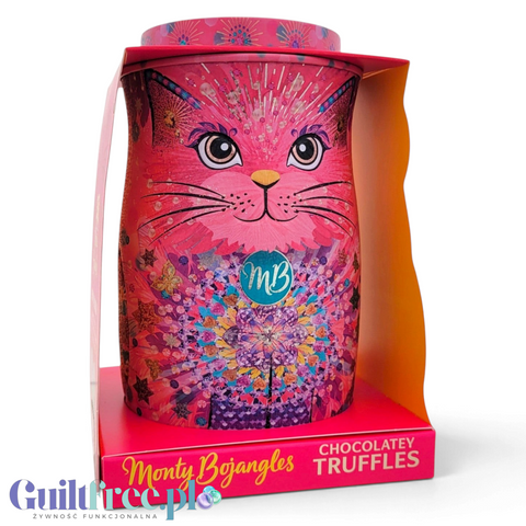 Kolekcjonerska puszka Guiltfree Monty Bojangles z truflami Berry Bubbly w kolorowy wzór kota Shimmering Starlet