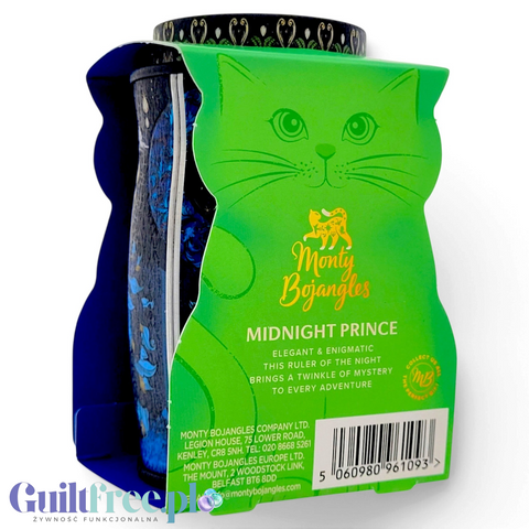 Guiltfree Monty Bojangles wegańskie trufle Cocoa Nib Nights w ozdobnej metalowej puszce z motywem kota
