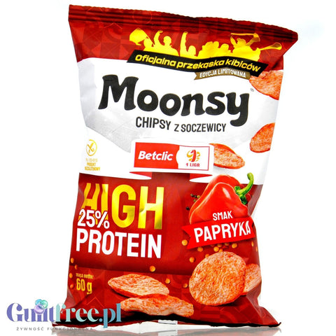 Guiltfree Moonsy paprykowe chipsy z soczewicy o wysokiej zawartości białka w opakowaniu 60g