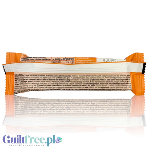 Guiltfree More Nutrition Soft Protein Bar o smaku sernika morelowego w białej czekoladzie, widok na tył opakowania