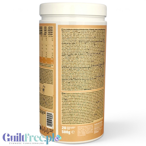Opakowanie Guiltfree More Nutrition Protein Iced Chai Latte Pumpkin Spice 500g z widocznym składem i informacjami