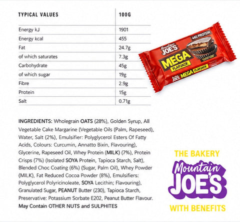 Guiltfree Mountain Joe's proteinowy baton owsiany z masłem orzechowym i czekoladą w czerwonym opakowaniu