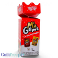 Guiltfree Mummy Meegz M’z Gems Christmas Cracker to czerwone opakowanie z wegańskimi drażetkami czekoladowymi.