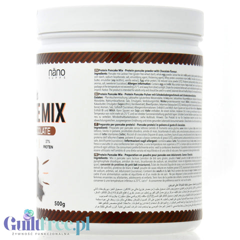 Guiltfree Nano Supps mieszanka do naleśników białkowych o smaku podwójnej czekolady w opakowaniu 500g