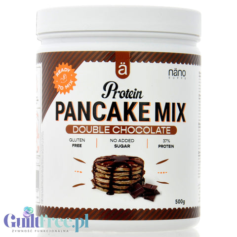 Guiltfree Nano Supps Protein Pancake Mix o smaku podwójnej czekolady w białym opakowaniu 500g