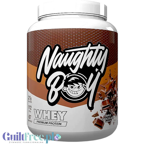 Guiltfree Naughty Boy Whey Premium Protein o smaku potrójnej czekolady w dużym opakowaniu 2010g