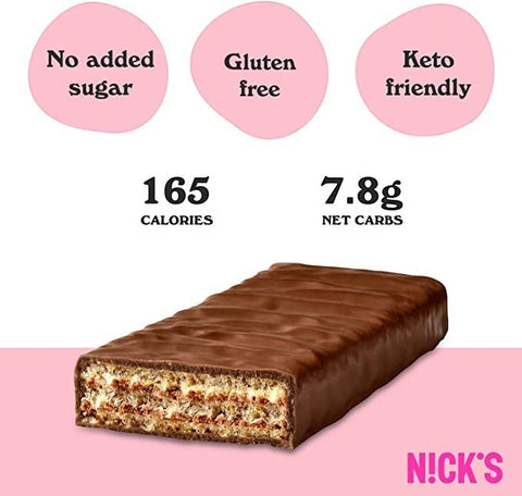 Guiltfree N!CK'S bezglutenowy wafelek w mlecznej czekoladzie bez dodatku cukru, keto przekąska
