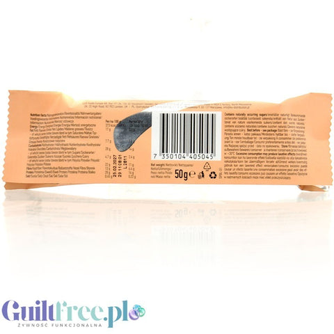 Guiltfree N!ck's Dulce de Leche proteinowy baton bez cukru, widok na tył opakowania z tabelą wartości odżywczych