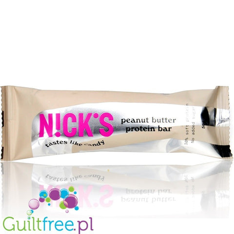 Baton proteinowy N!ck's Peanut Butter w beżowym opakowaniu, dostępny w sklepie Guiltfree.