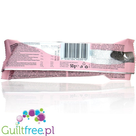Tył opakowania batona proteinowego Guiltfree N!ck's Salty Peanut z informacjami o wartościach odżywczych