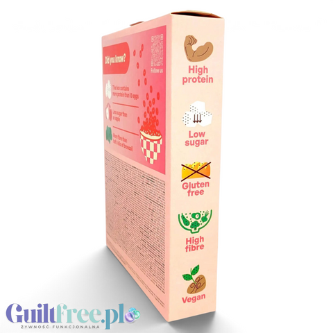 Pudełko Guiltfree Paldy Strawberry Milkshake z informacjami o wysokiej zawartości białka i niskiej zawartości cukru