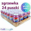 Zgrzewka 24 puszek napoju Pepsi Cherry & Vanilla Ice Cream Zero Sugar marki Guiltfree w foliowym opakowaniu.