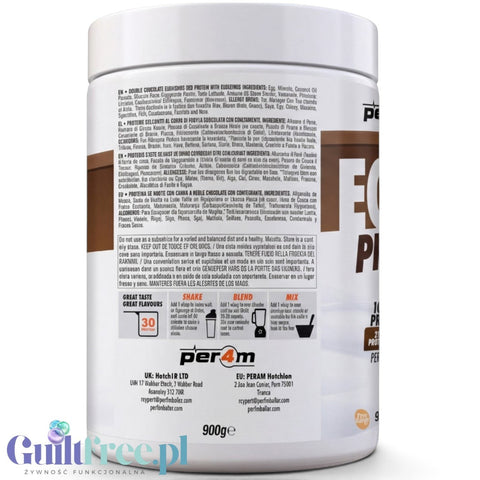 Per4m Egg White Protein Double Chocolate 900g - odżywka białkowa z białek jaj albuminy by per4m® (per4m-egg-white-protein-double-chocolate-900g-odzywka-bialkowa-z-bialek-jaj-albuminy)