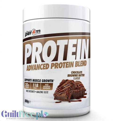 Guiltfree odżywka białkowa Per4m Advanced Protein Blend o smaku czekoladowego brownie w opakowaniu 800g