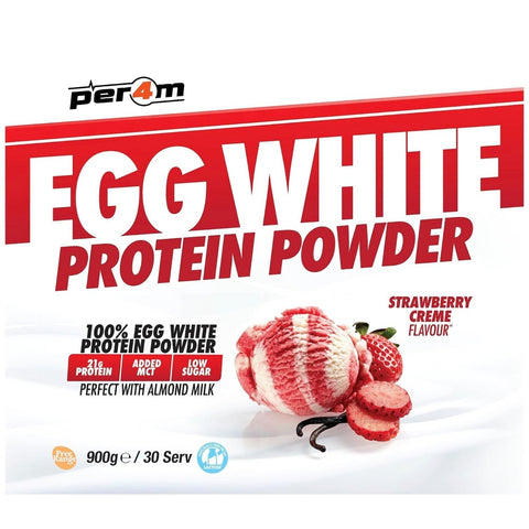 Per4m Egg White Protein Strawberry Creme 900g - odżywka białkowa z białek jaj albuminy by per4m® (per4m-egg-white-protein-strawberry-creme-900g-odzywka-bialkowa-z-bialek-jaj-albuminy)