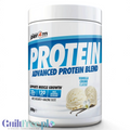 Guiltfree Per4m Advanced Protein Blend Vanilla Creme w białym opakowaniu 800g z grafiką lodów waniliowych