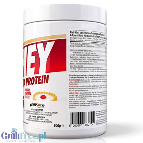 Per4m Whey Advanced Protein Cherry Bakewell 900g - gęsta odżywka białkowa WPC, WPI & MPC, smak Placek z Wiśniami by per4m® (per4m-whey-advanced-protein-cherry-bakewell-900g-gesta-odzywka-bialkowa-wpc-wpi-mpc-smak-placek-z-wisniami)