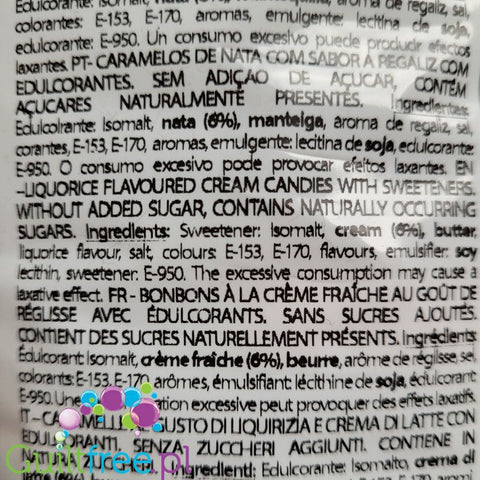 Pictolin Licorice & Cream - bezglutenowe cukierki bez cukru o smaku lukrecjowo-śmietankowym 0,8kg by Pictolin (pictolin-bezglutenowa-lukrecja-ze-smietanka-bez-cukru-na-wgae)