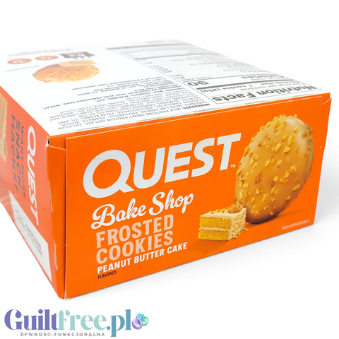 Opakowanie ciastek Guiltfree Quest Frosted Cookies Peanut Butter Cake z polewą i kawałkami orzeszków