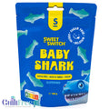 Opakowanie wegańskich żelek bez cukru Guiltfree Sweet Switch Baby Shark o smaku borówkowym w kształcie rekinów