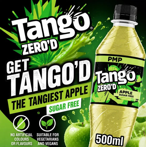 Guiltfree napój gazowany Tango Sugar Free Apple 500ml o smaku zielonego jabłka bez cukru i sztucznych barwników
