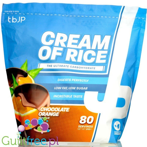 TBJP Cream of Rice, Chocolate Orange 2kg - kleik ryżowy bez cukru, regeneracyjny posiłek treningowy, Czekolada z Pomarańczą by TBJP (tbjp-cream-of-rice-chocolate-orange-2kg-kleik-ryzowy-bez-cukru-regeneracyjny-posilek-treningowy-czekolada-z-pomarancza)