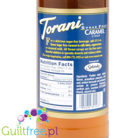 Torani Caramel 0,75L - syrop do kawy bez cukru o smaku karmelowym by Torani (torani-syrop-bez-cukru-karmel-0kcal)