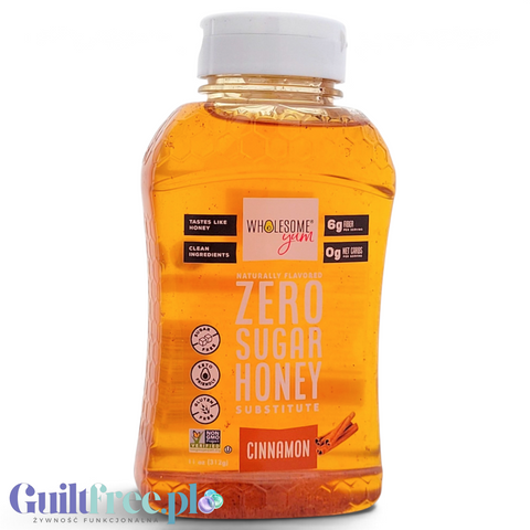 Guiltfree Wholesome Yum syrop słodzący bez cukru o smaku miodu i cynamonu w plastikowej butelce 312g