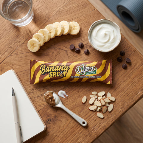 Wispy Nutrition Protein Bar Banana Split - baton proteinowy z czekoladą o smaku bananowym by Wispy (wispy-nutrition-protein-bar-banana-split-baton-proteinowy-z-czekolada-o-smaku-bananowym)