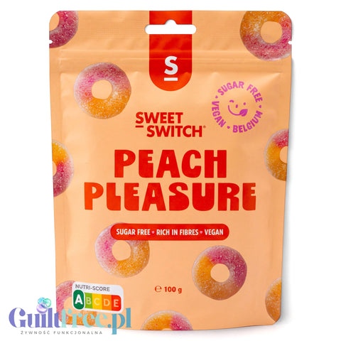Sweet Switch Peach Pleasure 100g - brzoskwiniowe wegańskie żelki bez cukru i glutenu by Sweet Switch ® (sweet-switch-peach-pleasure-100g-brzoskwiniowe-weganskie-zelki-bez-cukru-i-glutenu)