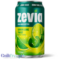 Puszka napoju gazowanego Guiltfree Zevia Lemon Lime Twist o smaku limonki, słodzona stewią, bez kalorii i cukru.